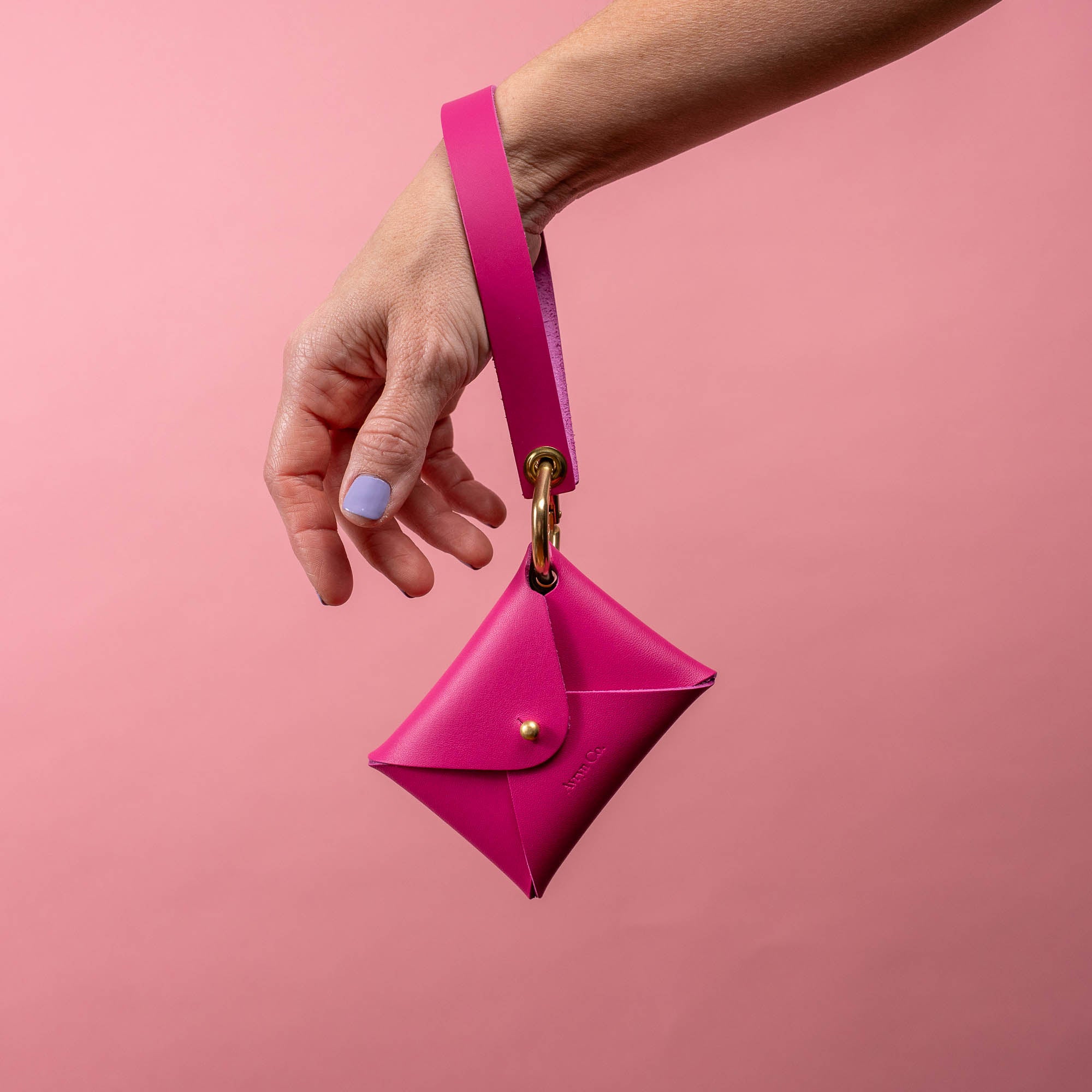 Fuchsia Matte Vachetta Leather Wristlet Wallet Set – Avryn Co.