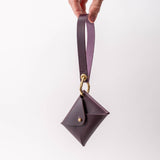 Eggplant Veg Tan Leather Wristlet Wallet Set