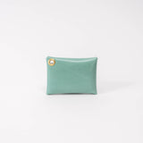 Aqua Satin Leather Card Wallet