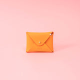 Tangerine Matte Vachetta Leather Card Wallet