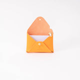 Tangerine Matte Vachetta Leather Card Wallet