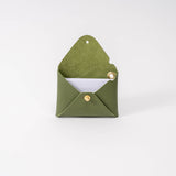 Moss Green Pebbled Leather Card Wallet