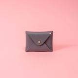 Mountain Gray Pebbled Leather Card Wallet