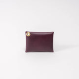 Eggplant Veg Tan Leather Card Wallet