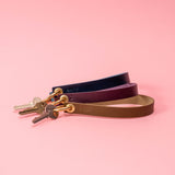 Eggplant Veg Tan Leather Wristlet