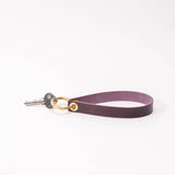 Eggplant Veg Tan Leather Wristlet