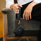 Onyx Black Pebbled Leather Wristlet Wallet Set