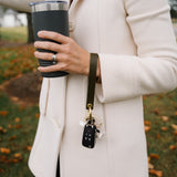 Olive Green Veg Tan Leather Wristlet