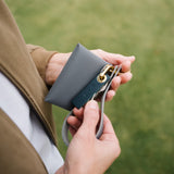 Mountain Gray Pebbled Leather Wristlet Wallet Set