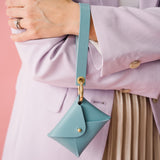 Sky Matte Vachetta Leather Wristlet Wallet Set