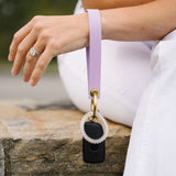 Lilac Purple Pebbled Leather Wristlet