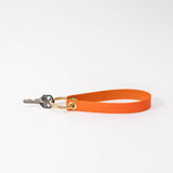 Clementine Orange Saffiano Leather Wristlet