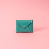 Tropical Teal Saffiano Leather Card Wallet