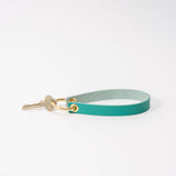 Tropical Teal Saffiano Leather Wristlet