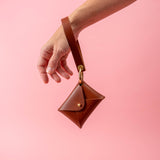 Chestnut Brown Veg Tan Leather Wristlet Wallet Set