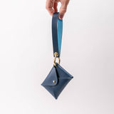 Ocean Blue Veg Tan Leather Card Wallet