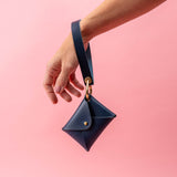 Ocean Blue Veg Tan Leather Wristlet Wallet Set