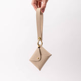 Cobblestone Beige Pebbled Leather Wristlet Wallet Set