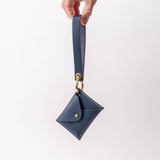 Midnight Blue Pebbled Leather Wristlet Wallet Set