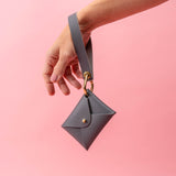Mountain Gray Pebbled Leather Wristlet Wallet Set