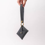 Onyx Black Pebbled Leather Wristlet Wallet Set