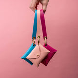 Cherry Blossom Matte Vachetta Leather Wristlet Wallet Set