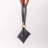 Black Veg Tan Leather Wristlet Wallet Set