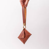 Chestnut Brown Veg Tan Leather Wristlet Wallet Set