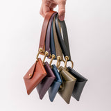 Chestnut Brown Veg Tan Leather Wristlet Wallet Set