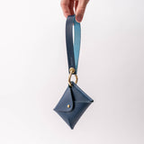 Ocean Blue Veg Tan Leather Wristlet Wallet Set