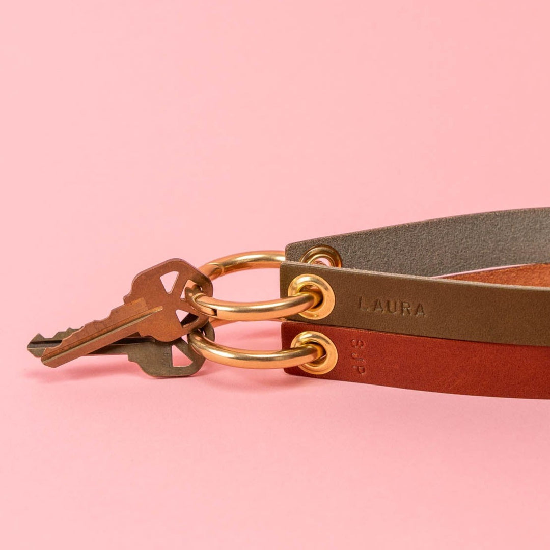 Grained Leather Wristlet Wallet
