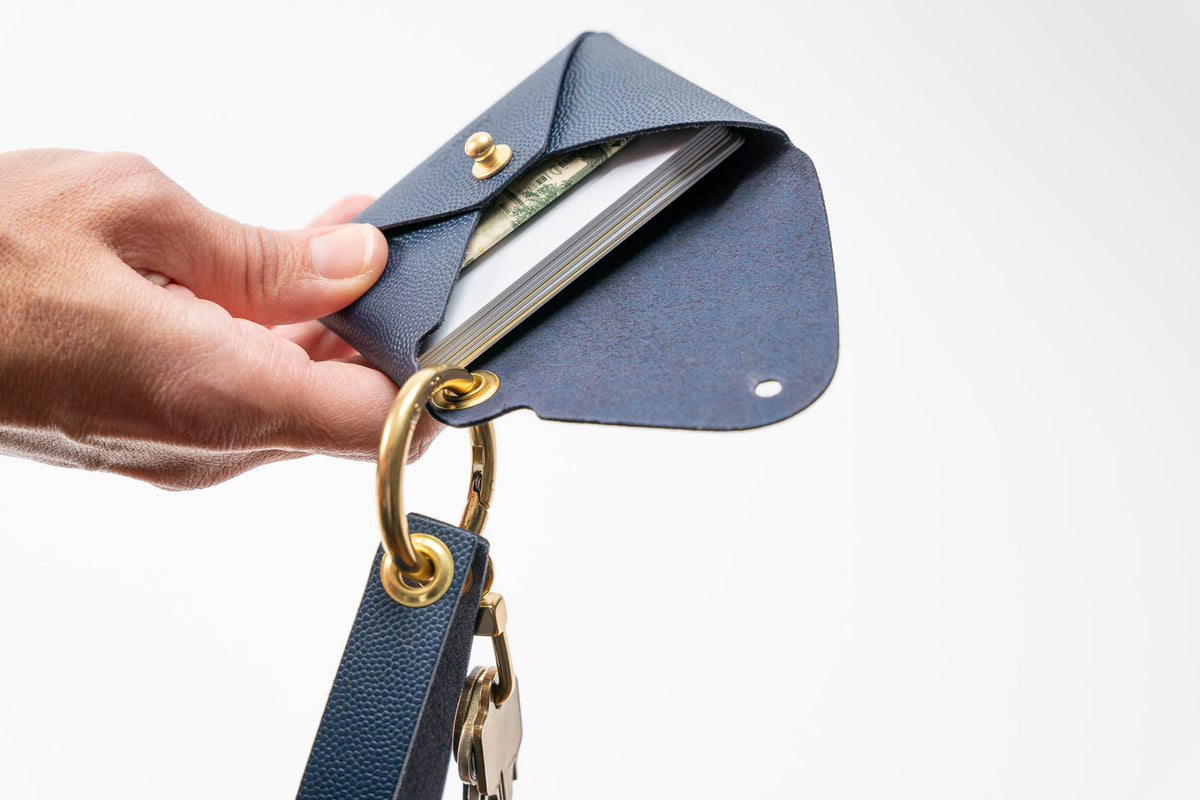 Midnight Blue French Leather Card Wallet | Avryn Co.