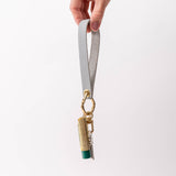 Feather Gray Pebbled Leather Wristlet