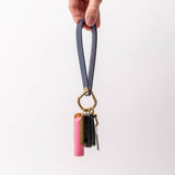 Coral Pebbled Leather Wristlet