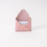 Dusty Rose Pebbled Leather Card Wallet