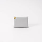Feather Gray Pebbled Leather Card Wallet