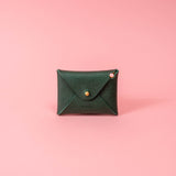 Emerald Green Hatch Leather Card Wallet