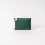 Emerald Green Hatch Leather Card Wallet