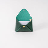 Emerald Green Hatch Leather Card Wallet