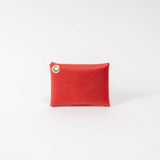 Ruby Red Hatch Leather Card Wallet