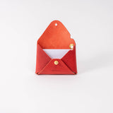 Ruby Red Hatch Leather Card Wallet