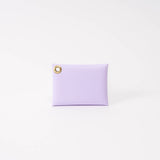 Lilac Purple Pebbled Leather Card Wallet