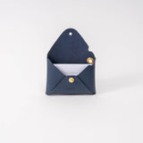 Midnight Blue Pebbled Leather Card Wallet
