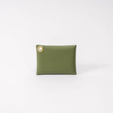 Moss Green Pebbled Leather Card Wallet
