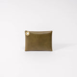 Olive Green Veg Tan Leather Card Wallet