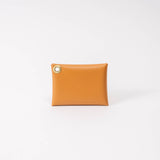 Sandy Tan Pebbled Leather Card Wallet