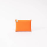 Clementine Orange Pebbled Leather Card Wallet