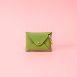 Kiwi Green Pebbled Leather Card Wallet