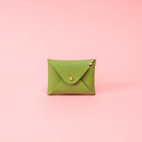Kiwi Green Pebbled Leather Card Wallet