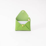 Kiwi Green Pebbled Leather Card Wallet